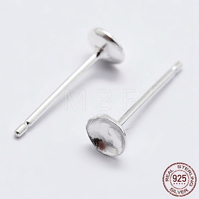 925 Sterling Silver Ear Stud Findings STER-K167-043C-S-1