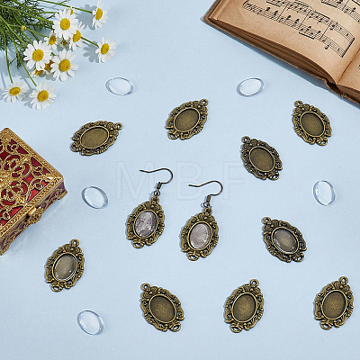 30Pcs Tibetan Style Alloy Pendant Cabochon Settings DIY-UN0008-63AB-1