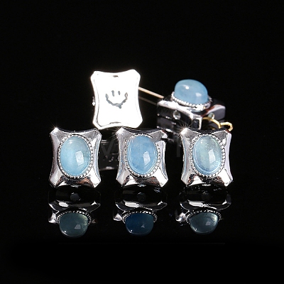 Alloy Pave Natural Blue Aquamarine Beads PW-WGA4791-03-1