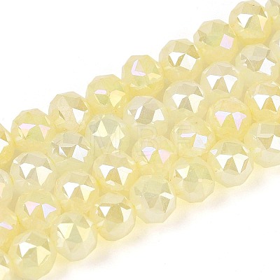 Anti-Tarnish Electroplate Glass Beads Strands GLAA-N064-6mm-06-1