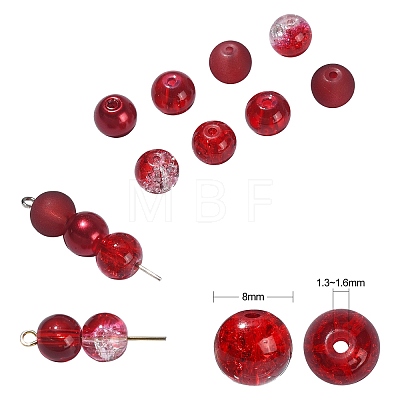 100Pcs Transparent Frosted Glass Beads Strands GLAA-CJ0002-05-1