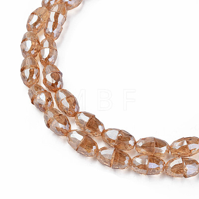 Electroplate Transparent Glass Beads Strands EGLA-N002-35-F02-1