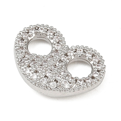Brass Micro Pave Clear Cubic Zirconia Links Connector Charms LS-KK-K413-06P-1