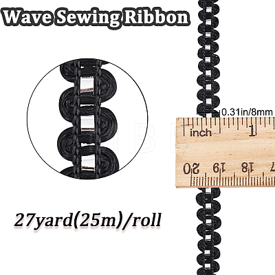 25M Metallic Yarn Lace Ribbons OCOR-GF0003-09J-1