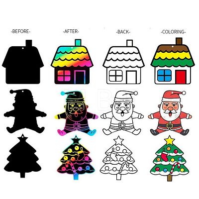DIY Christmas Theme Scratch Art DIY-B024-03-1