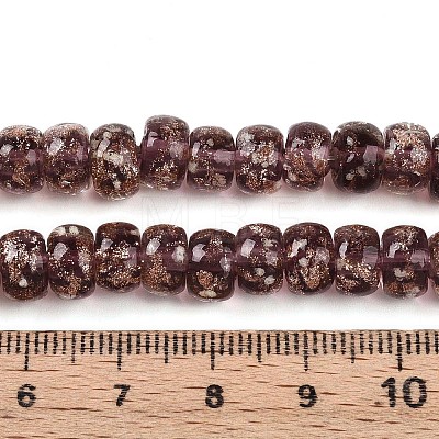 Luminous Handmade Gold Foil Glass Beads Strands FOIL-N029-02A-02-1