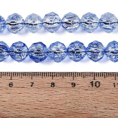 Crackle Transparent Glass Beads Strands GLAA-N063-10mm-04-1