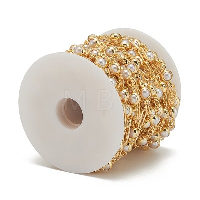 Handmade CCB Plastic Imitation Pearl Beaded Chains CHC-K011-25G-1