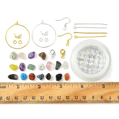 DIY Natural & Synthetic Mixed Stone Chips Jewelry Set Making Kit DIY-FS0005-87-1