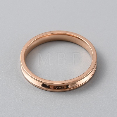 Titanium Steel Grooved Finger Ring Settings RJEW-WH0012-11H-1