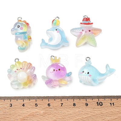 Transparent Resin with Alloy Pendants RE-CBA14F0-07-1