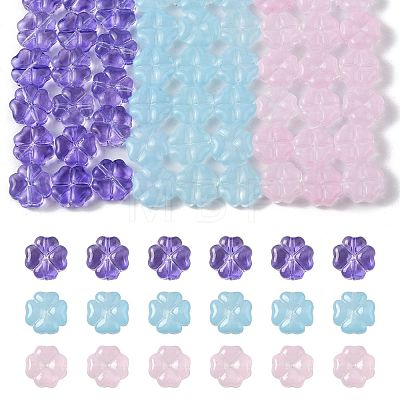 20Pcs Transparent Spray Painted Glass Beads GLAA-FS0002-40B-1