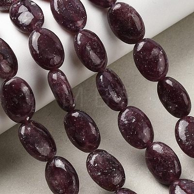 Natural Lepidolite/Purple Mica Stone Beads Strands G-B167-B01-10x14mm-1