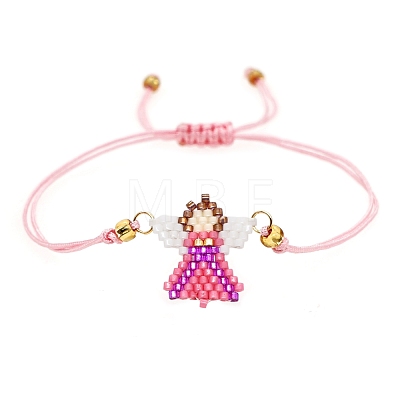 Friendship Angel Loom Pattern Miyuki Seed Beads Bracelets for Women BJEW-C011-45B-1