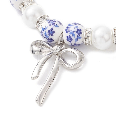 Brass Bowknot Charm Bracelets BJEW-JB12905-01-1