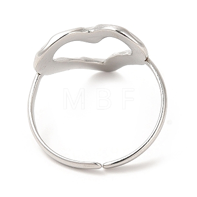 201 Stainless Steel Open Cuff Ring RJEW-E063-51P-1