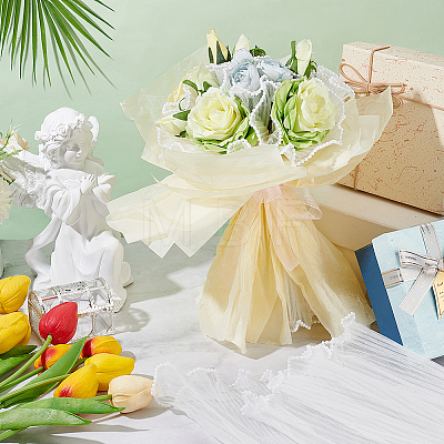 Wrinkled Wavy Polyester Flower Bouquets Wrapping Packaging FIND-WH0110-752-1