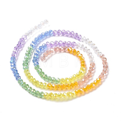Transparent Electroplate Glass Beads Strands GLAA-E036-02-1