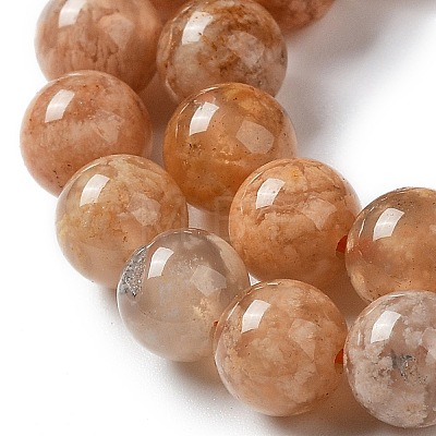 Natural Flower Agate Beads Strands G-B044-A01-01-1