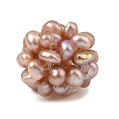 Natural Cultured Freshwater Pearl Woven Beads PEAR-JF00003-01-1