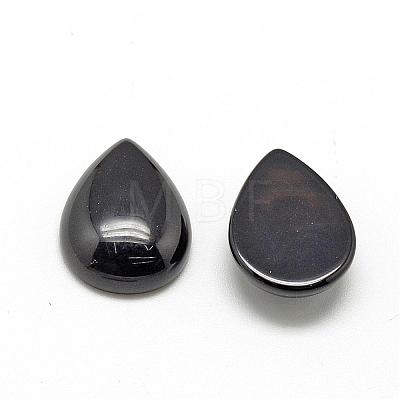 Natural Black Stone Cabochons G-R417-10x14-46-1