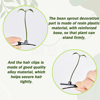 CRASPIRE 102pcs 17 style Bean Sprout Plastic Alligator Hair Clips PHAR-CP0001-21-1
