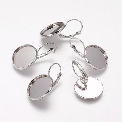 Brass Leverback Earring Findings KK-H024-P-1