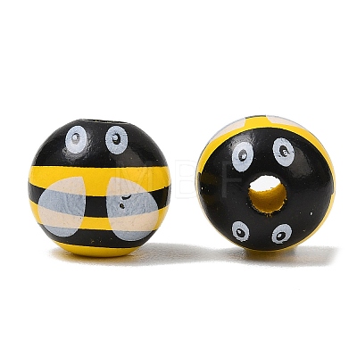 Printed Schima Wood Beads WD-CBA91F0-07-1