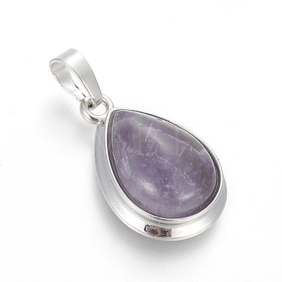 Natural Amethyst Pendants G-L512-C19-1