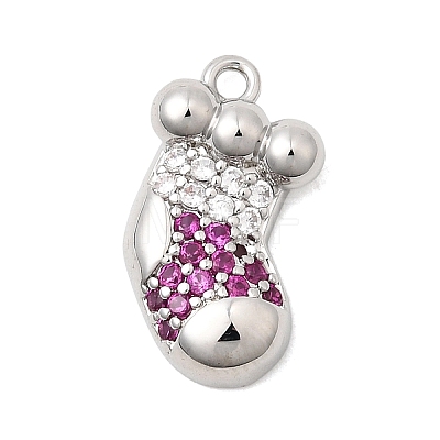 Christmas Brass Micro Pave Cubic Zirconia Pendants KK-L258-04P-F02-1