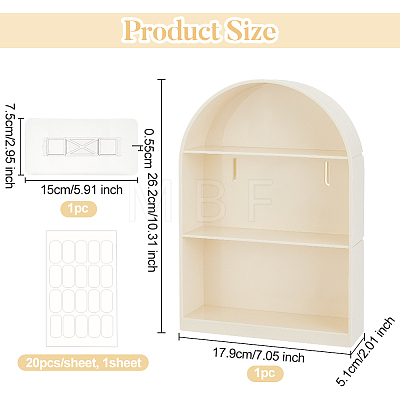 3-Tier Plastic Wall-Mounted Action Figures Display cases ODIS-WH0329-46-1