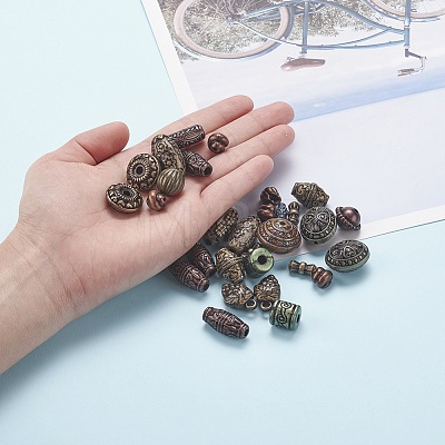 Assorted Antique Style Acrylic Beads MACR-YW0001-35-1