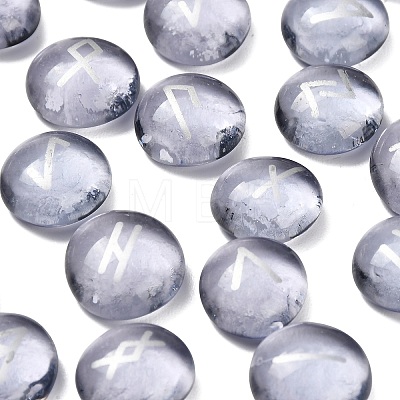 25Pcs Handmade Lampwork Futhark Rune Stones Set with Beginner Guidebook AJEW-P131-09-1
