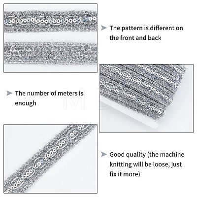 Metallic Yarn Ribbons OCOR-WH0065-10A-1