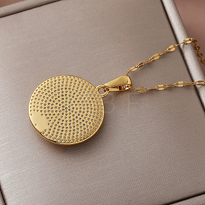 Vintage 304 Stainless Steel Enamel White Evil Eye Pendant Necklaces for Women QI8338-1