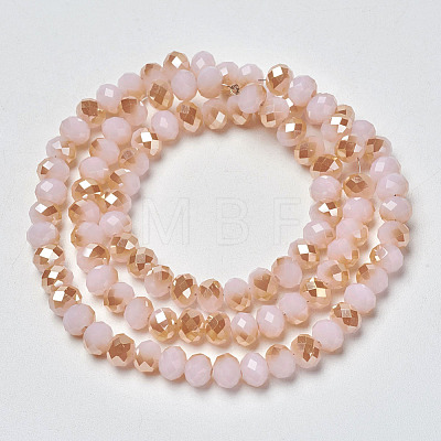 Electroplate Glass Beads Strands X-EGLA-A034-J4mm-K03-1