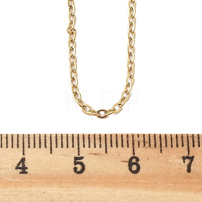 Ion Plating(IP) 304 Stainless Steel Cable Chain Necklace STAS-T040-PJ205-60-1