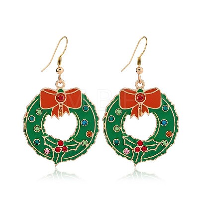Christmas Theme Alloy Plastic Dangle Earrings FS-WG6FBD6-19-1