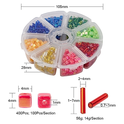 Cube & Seed Beads Kit for DIY Jewelry Making DIY-YW0004-83B-1