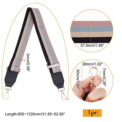 Polyester Stripe Pattern Bag Straps FIND-WH0001-38A-1