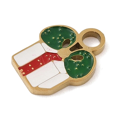 Christmas Theme Ion Plating(IP) 304 Stainless Steel Enamel Charms STAS-Z083-08G-06-1