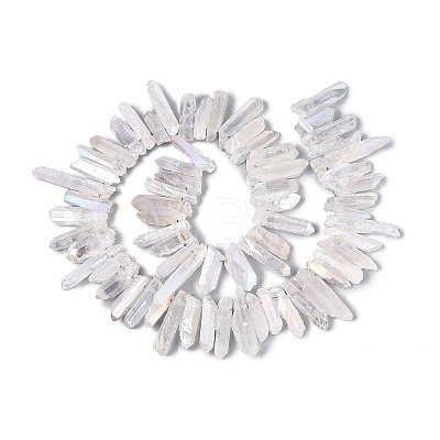 Spray Painted Electroplate Natural Quartz Crystal Points Beads Strands G-Q610-02J-1