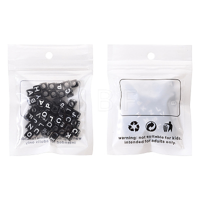 Black Craft Acrylic Letter Beads SACR-YW0001-18-1
