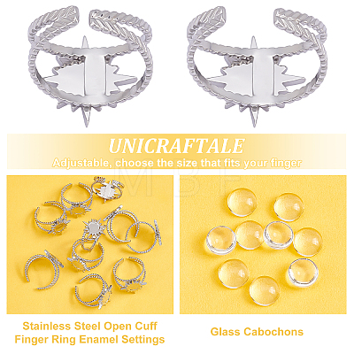Unicraftale DIY Sun Finger Ring Making Kits DIY-UN0003-57-1