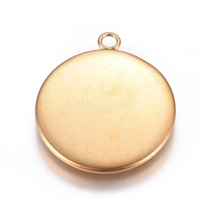 Ion Plating(IP) 304 Stainless Steel Pendant Cabochon Settings LS-STAS-G127-13-22mm-G-1