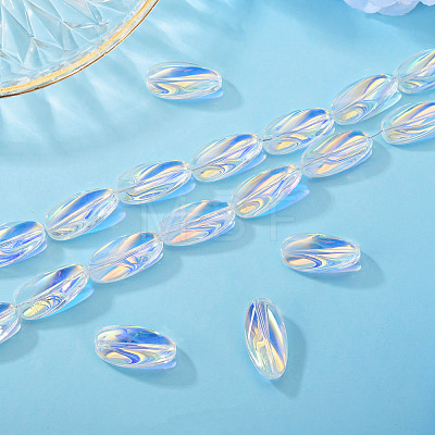 1Strand Electroplate Transparent Glass Beads Strands EGLA-TADJ0001-20B-1