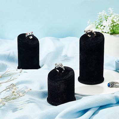 3Pcs 3 Sizes Velvet Ring Displays RDIS-WH0001-16-1