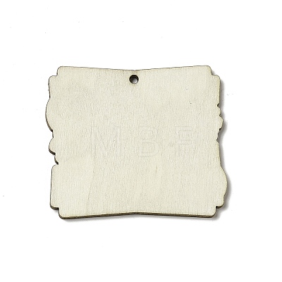 Mother's Day Single Face Printed Aspen Wood Pendants WOOD-G014-37-1