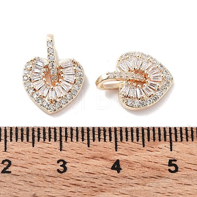 Brass Micro Pave Clear Cubic Zirconia Charms KK-F871-24G-1