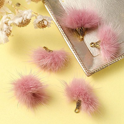 Faux Mink Fur Tassel Pendant Decorations FIND-YW0002-24B-1